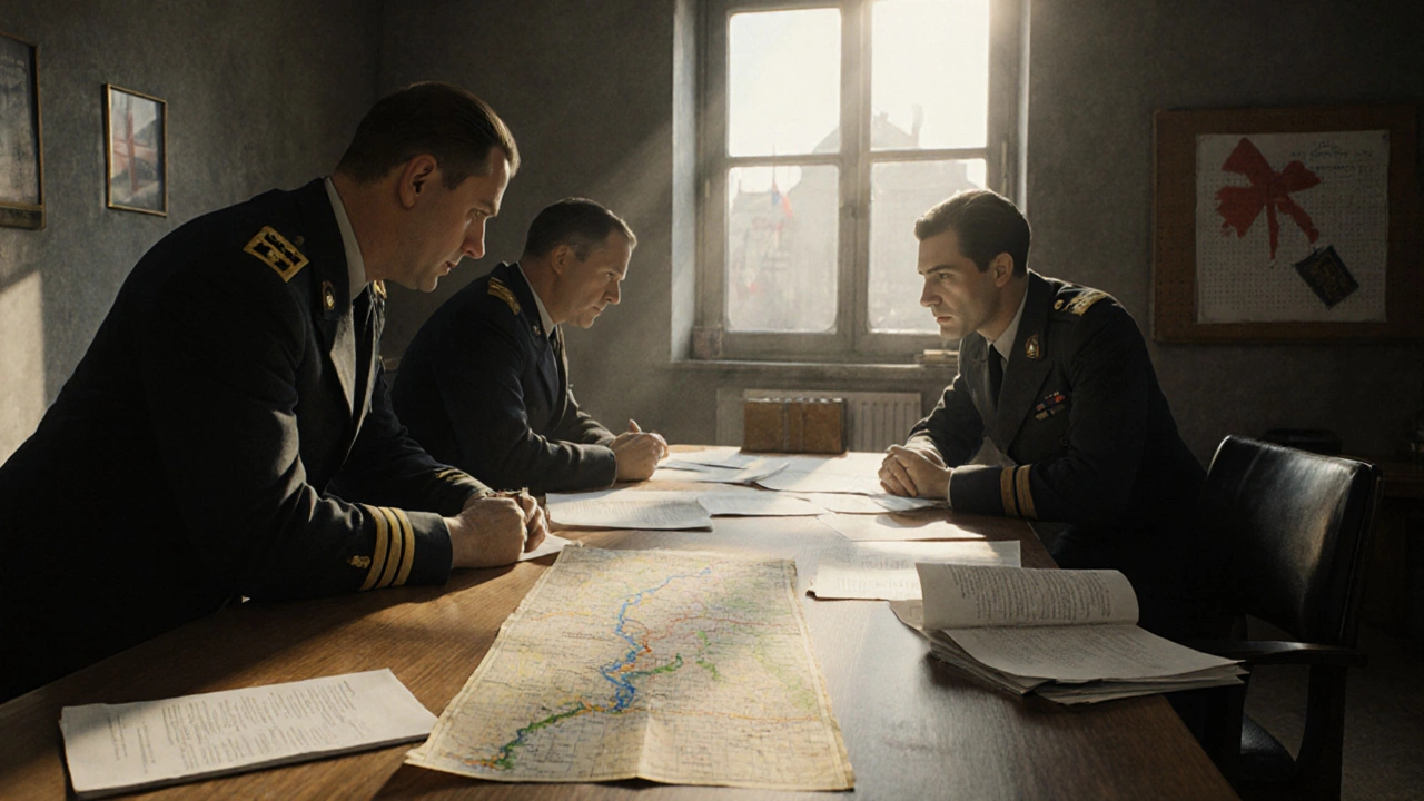 1946 Besprechung britischer Offiziere bei Gründung Nordrhein‑Westfalens.