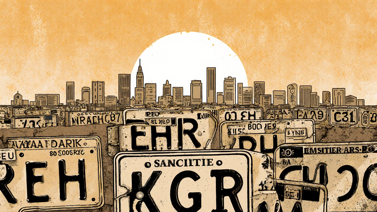 Stadtsilhouette aus Kennzeichen, mit ÖHR als zentralem Element, symbolisch für lokale Identität.