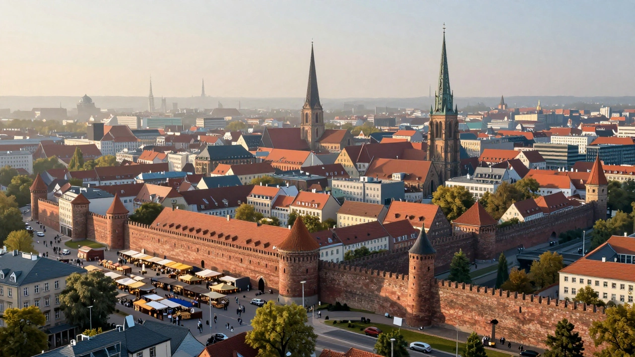 Langsame Verschmelzung von Berlin und Cölln zu einer einzigen Stadt über Jahrzehnte.